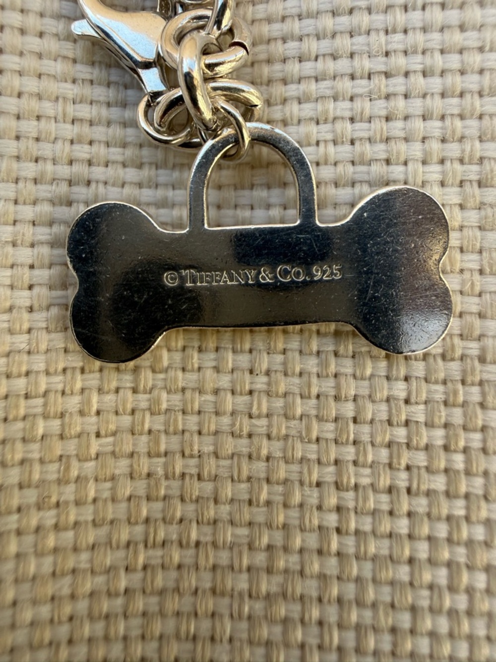 Tiffany & Co. 925 dog bone Sophie, E + F King Charles Spaniel charm and bracelet